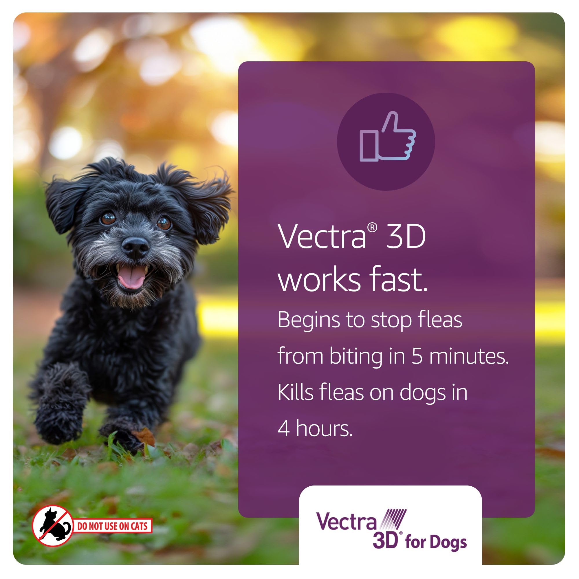 Vectra 3D drying on coat showing non-greasy fragrance-free finish
