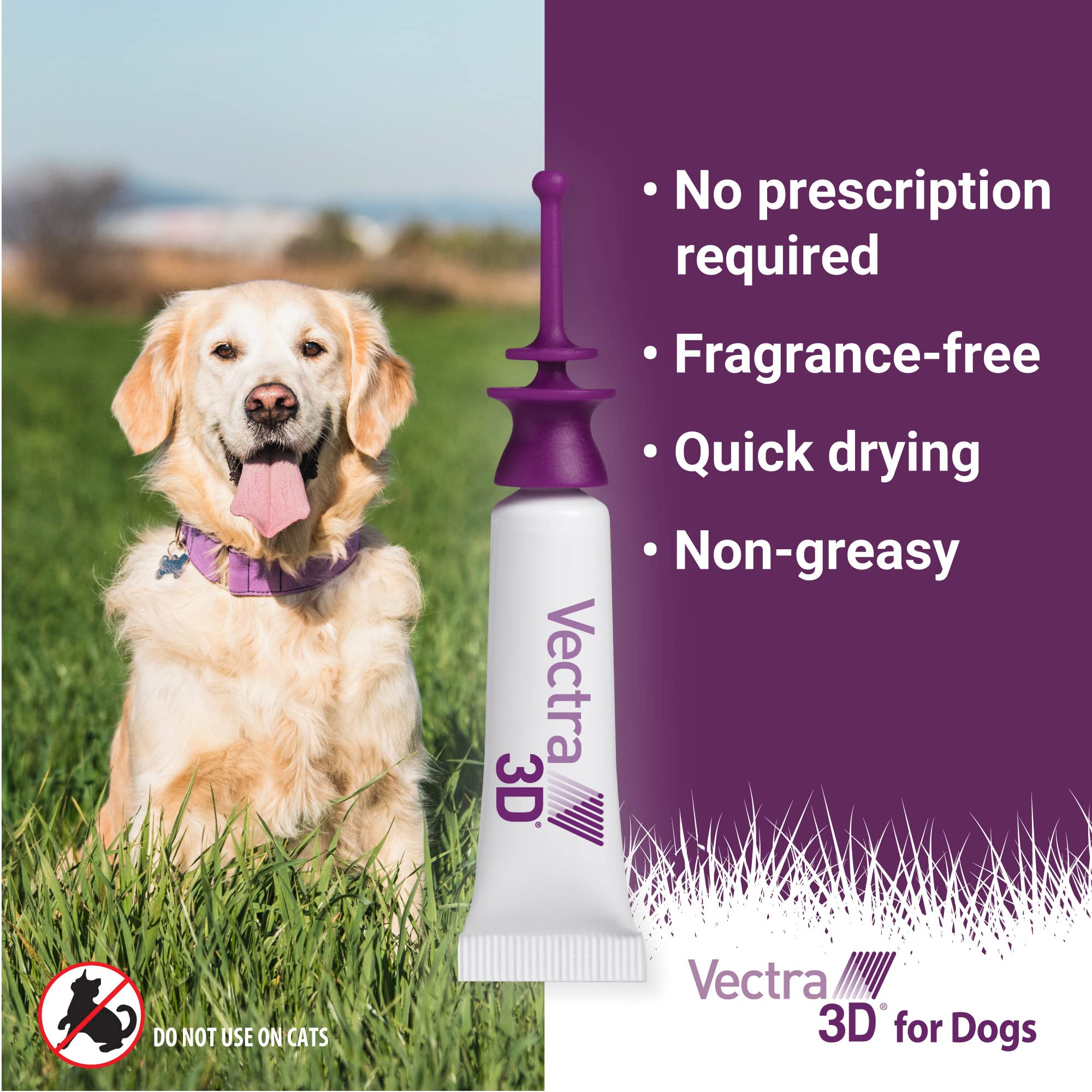 Vectra 3D fragrance-free non-greasy application for a clean coat
