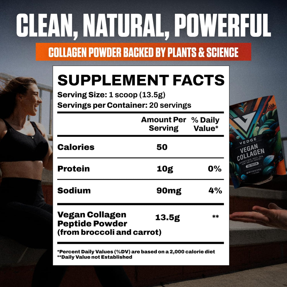 VEDGE collagen powder in coffee for a protein boost.