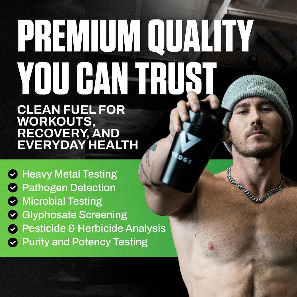 VEDGE vegan protein powder vanilla kitchen scene emphasizes keto-friendly choice