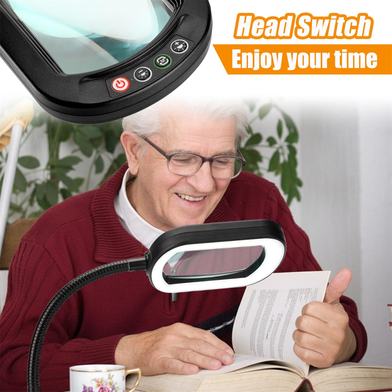 Veemagni close work desk setup shows hands-free magnification for detailed crafting
