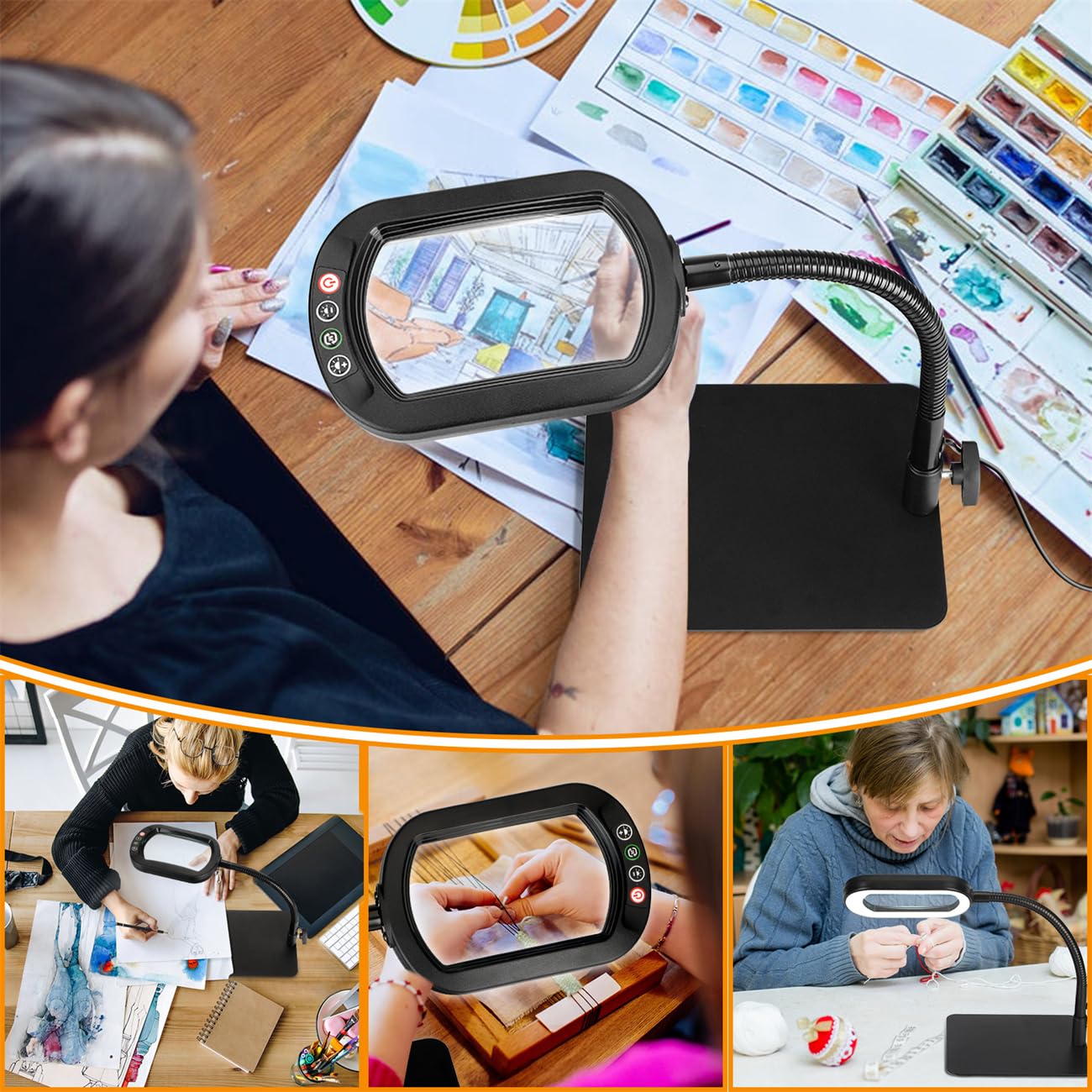 Veemagni desk lamp with stand provides stable lighting for hobbies and tasks
