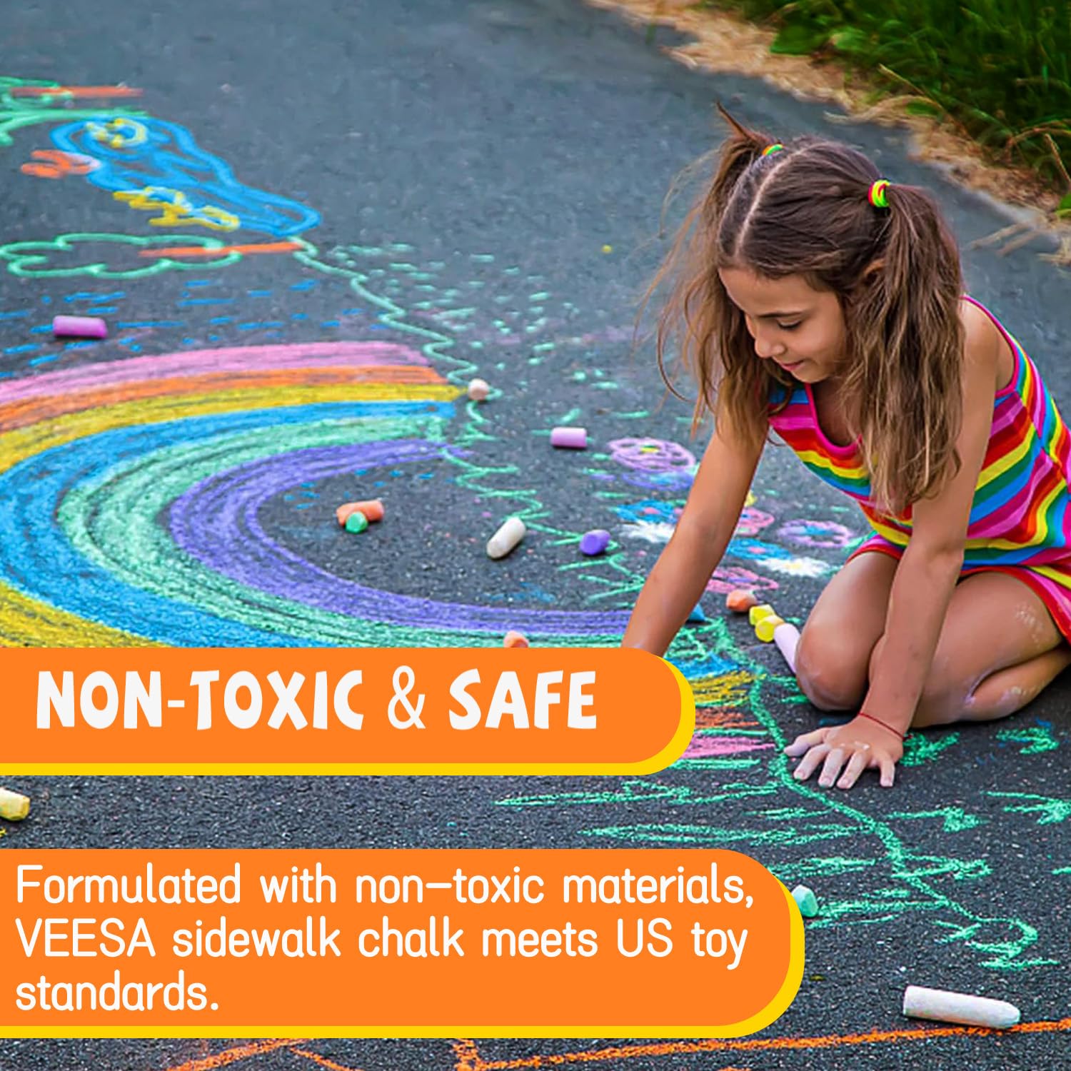 VEESA non-toxic formula supports safe outdoor art sessions.