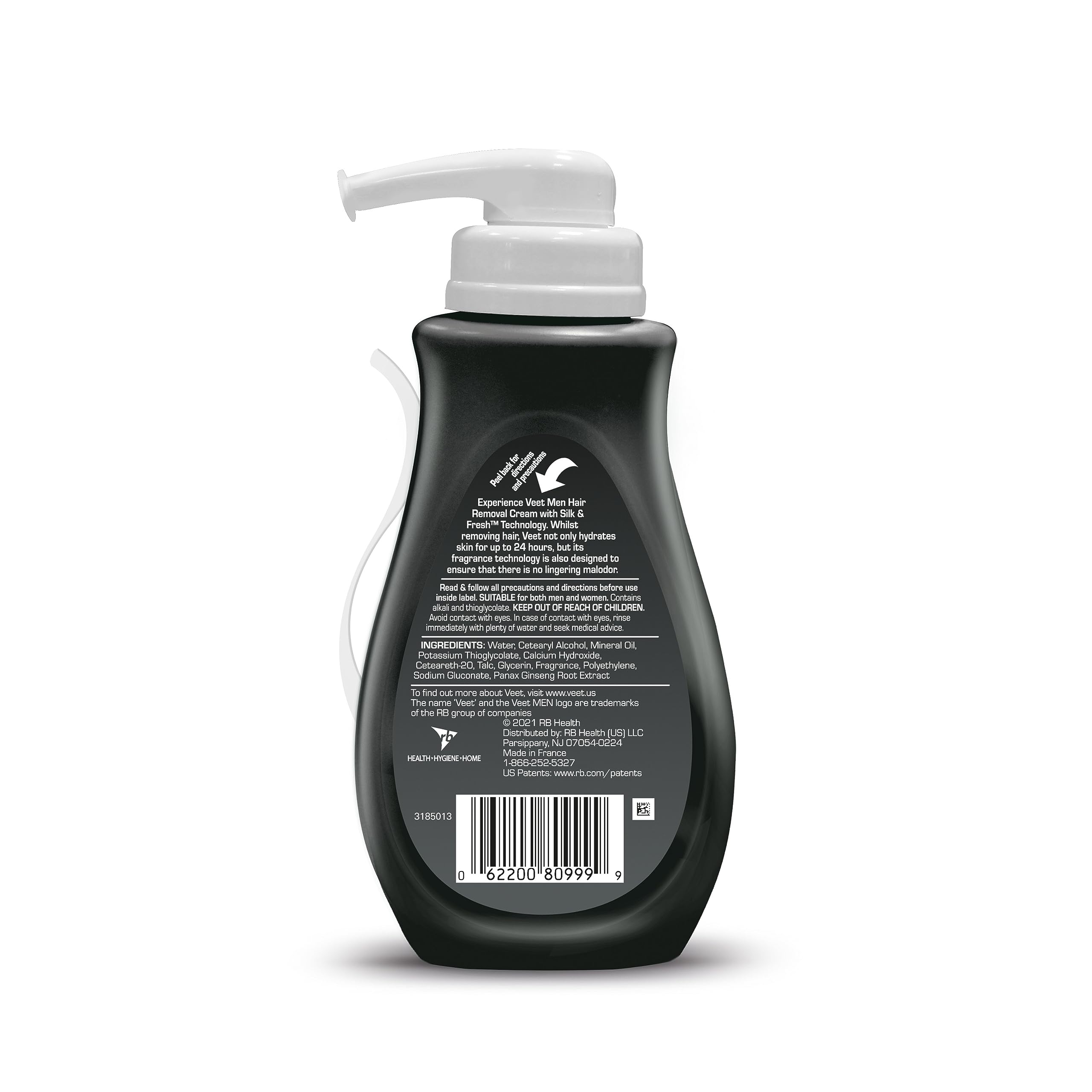Veet Men's Hair Removal Gel Cream back coverage for confident grooming.
