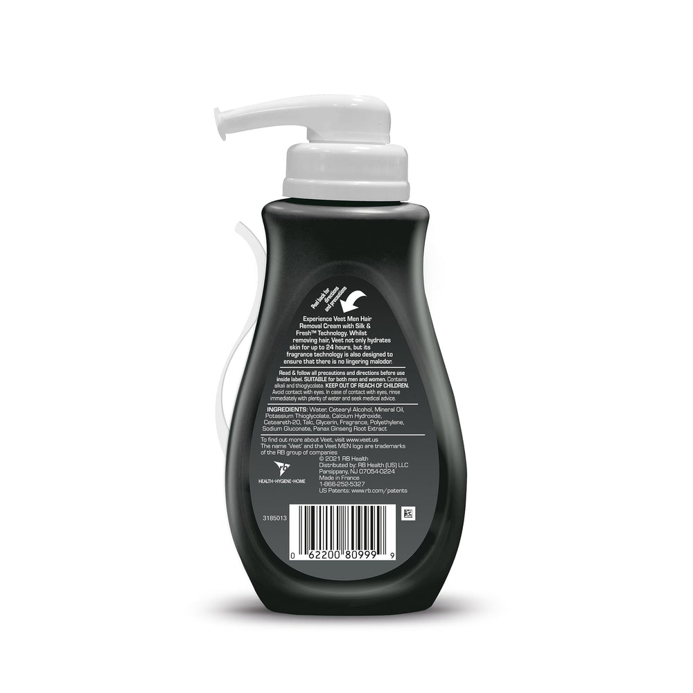Veet Men's Hair Removal Gel Cream back coverage for confident grooming.