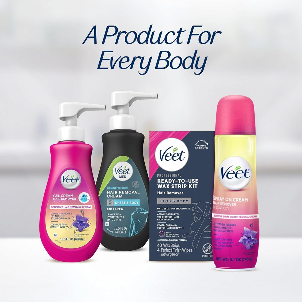 Veet pack-of-3 on-shelf showing complete waxing solution