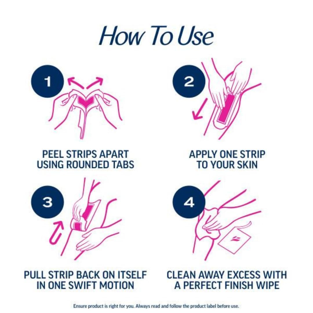 Veet sensitive formula wax strip close-up with shea butter
