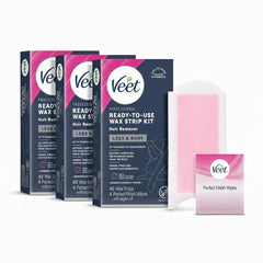 Veet sugar wax strips 40-count pack3 for easy at-home waxing