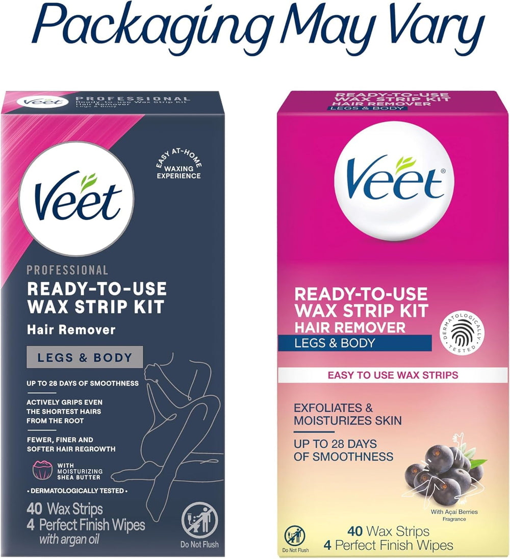 Veet wax strips being used without heating for easy at-home waxing