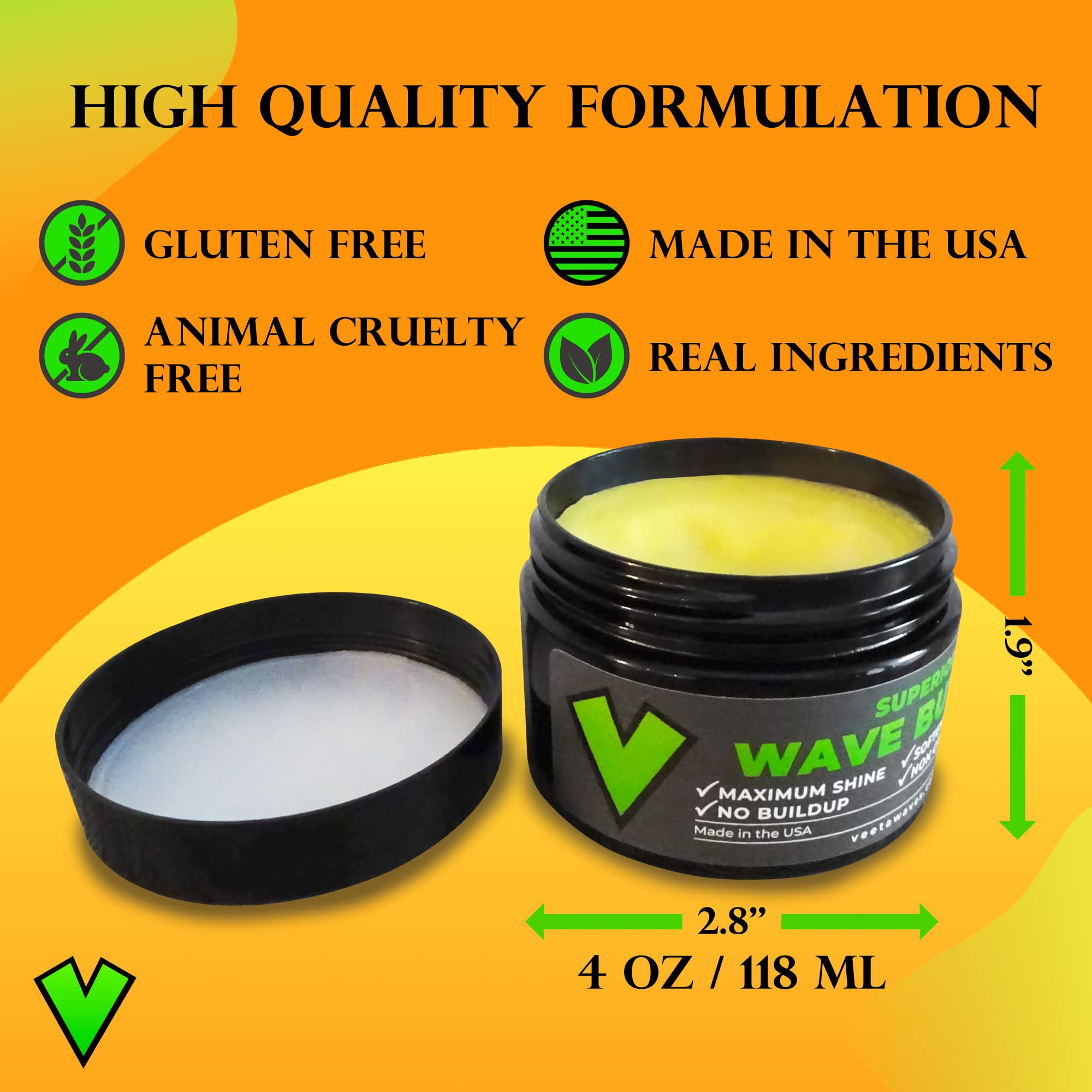 Veeta Superior Wave Butter waves definition close-up showing shine and hold