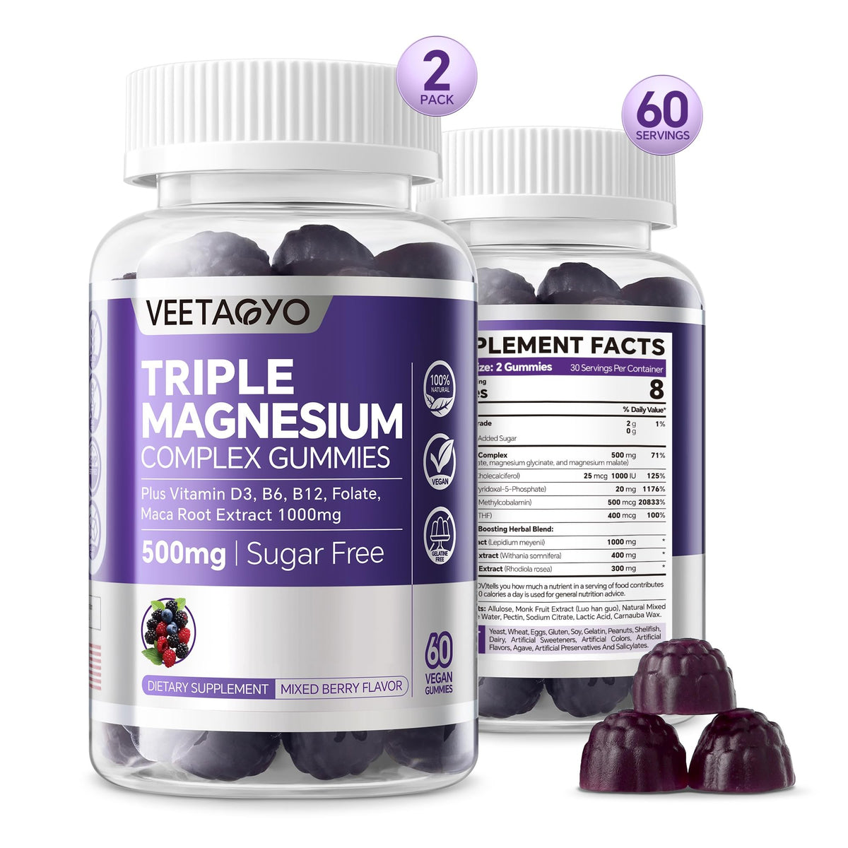 VEETAGYO Magnesium Gummies bottle for daily wellness support.