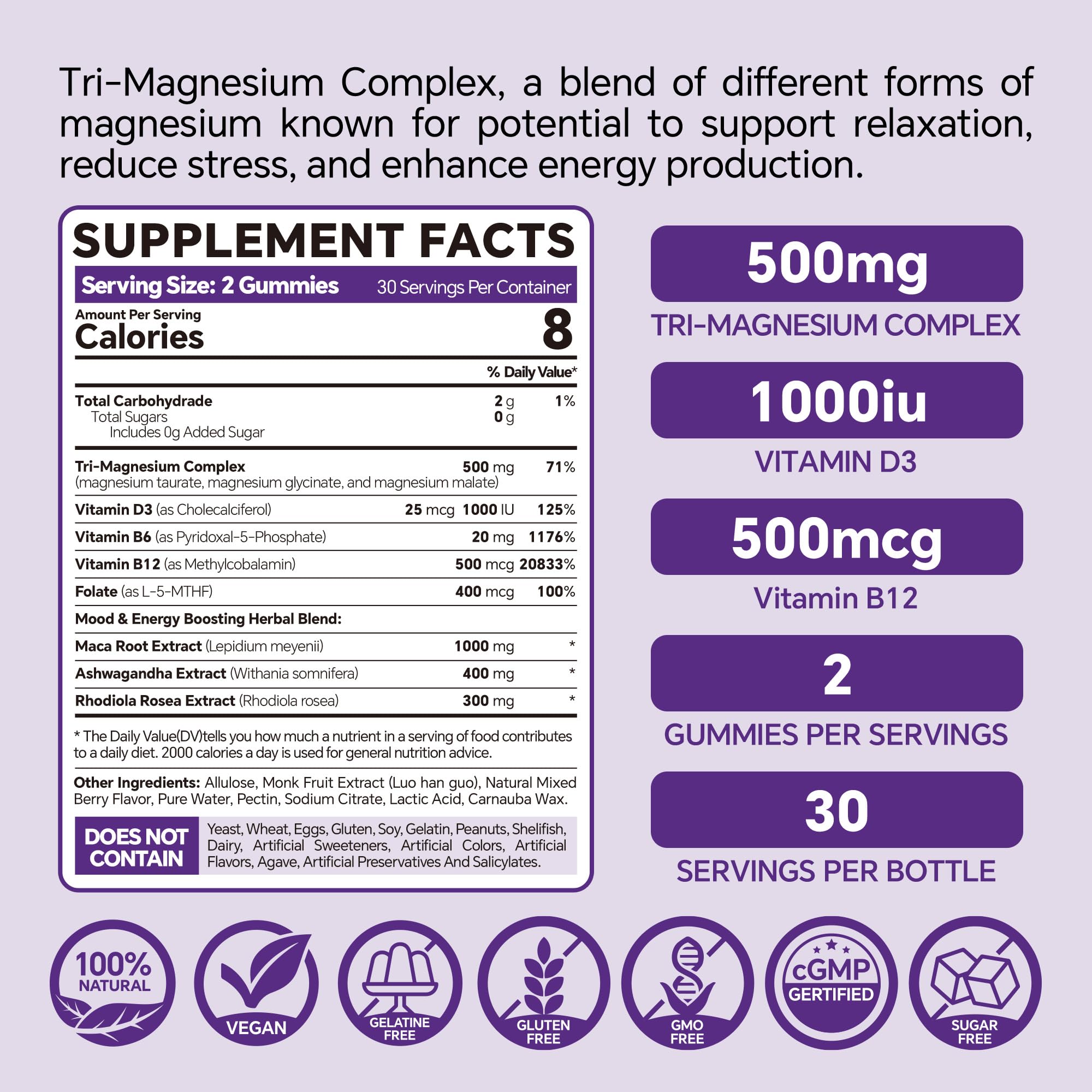 VEETAGYO label highlights magnesium complex and vegan ingredients for clean supplementation.