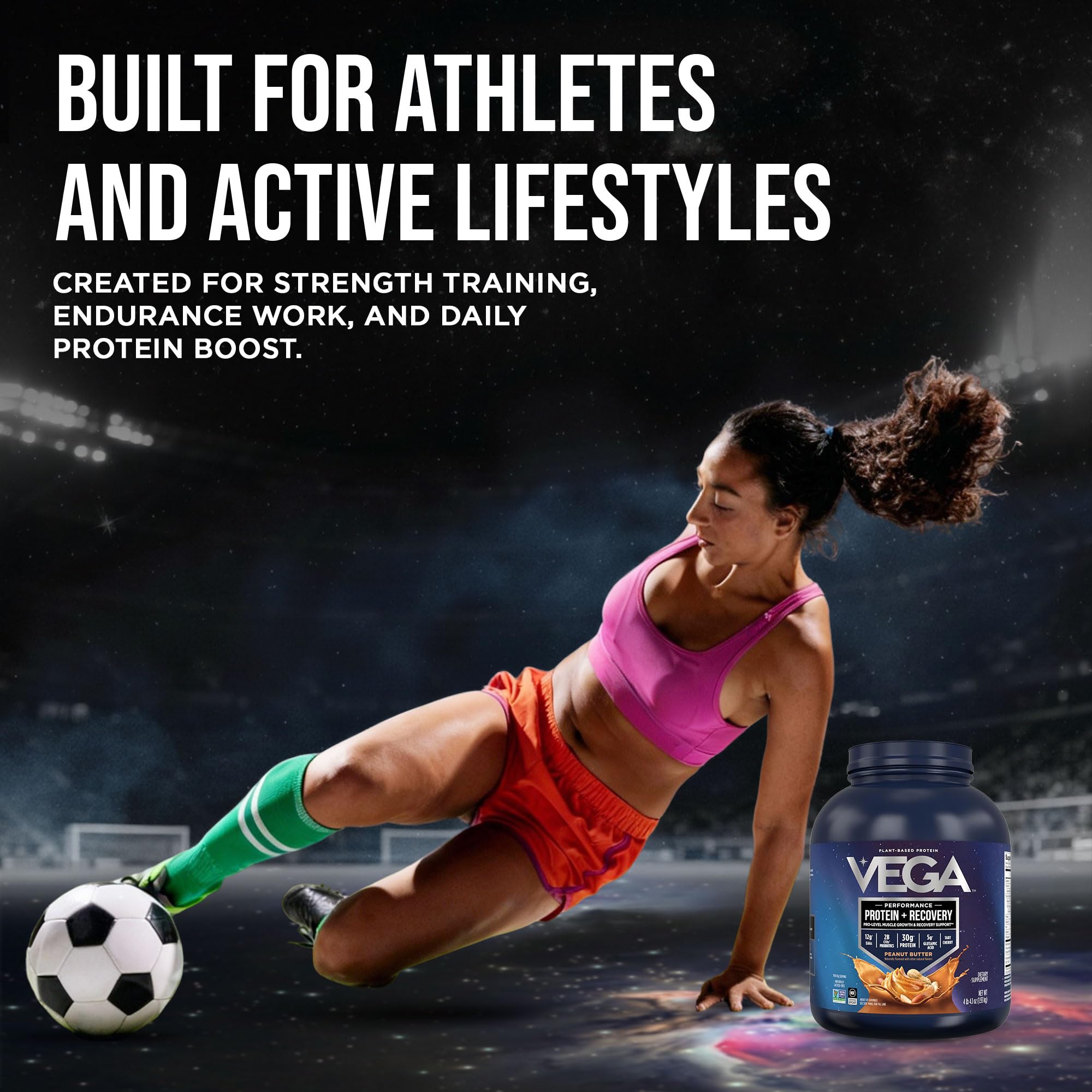 Vega Non-GMO, Gluten-Free, Vegan icons on packaging.