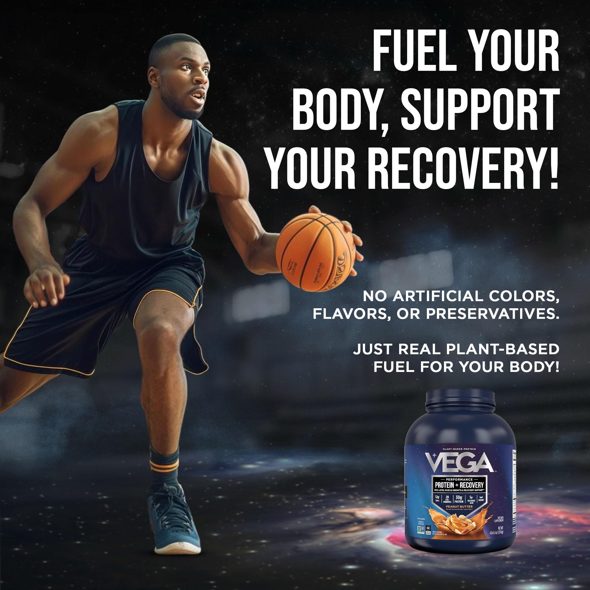 Vega NSF Certified for Sport badge on front label.
