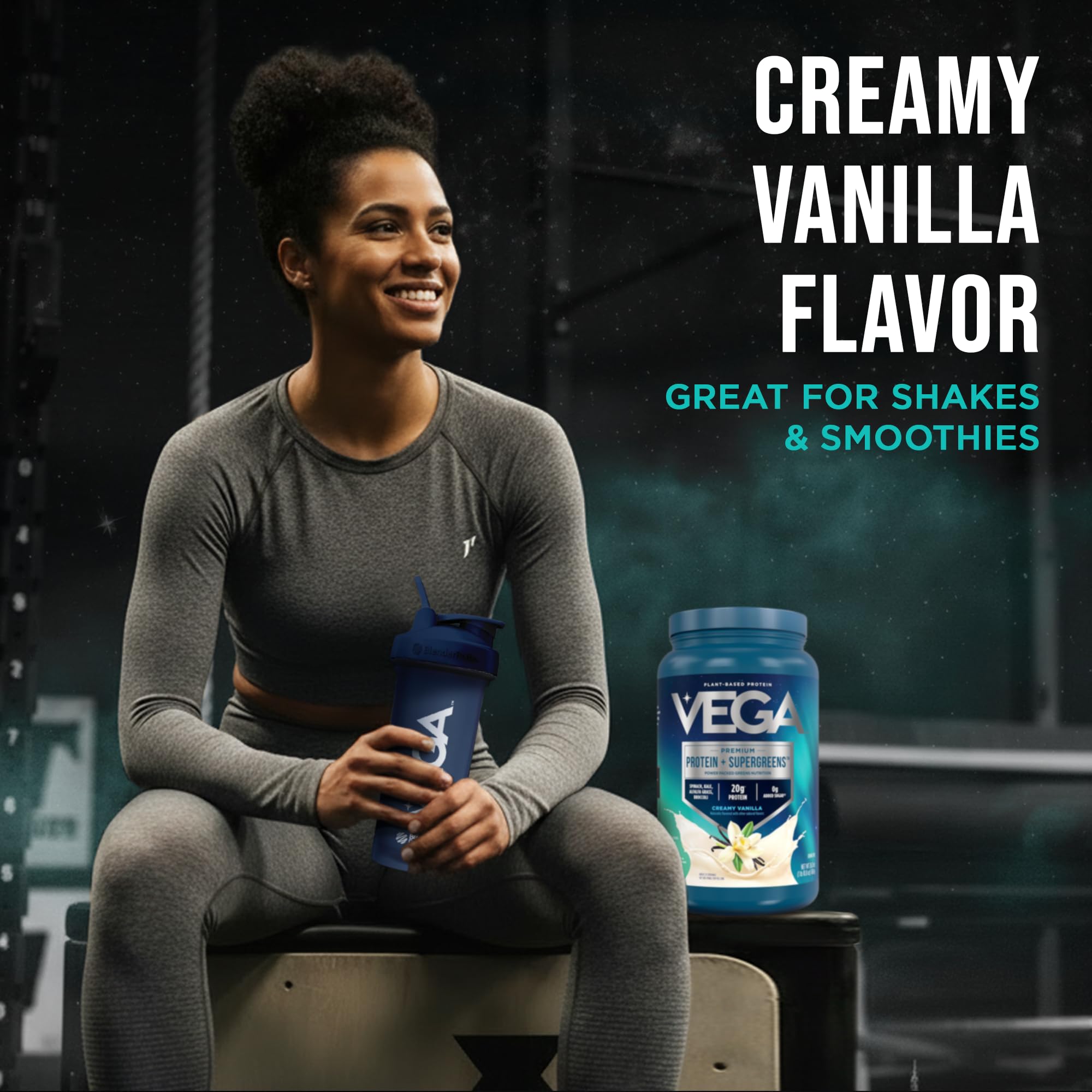 Close-up of leafy greens and vegetables in Vega formula.