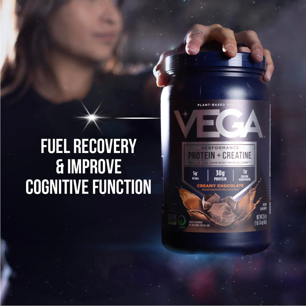 Vega Protein and Creatine shake being poured into glass