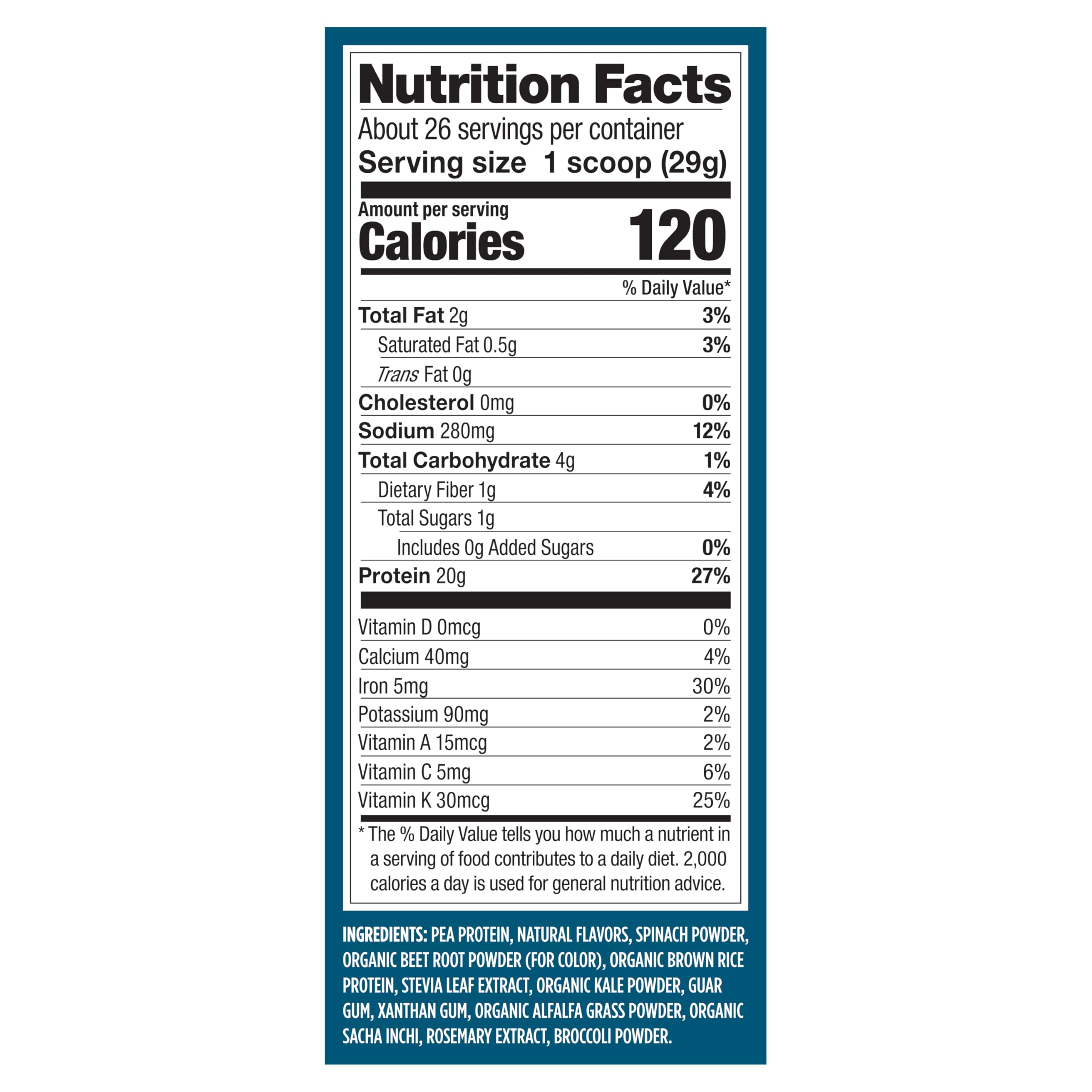 Vega Protein + Supergreens packaging variation image hints at freshness
