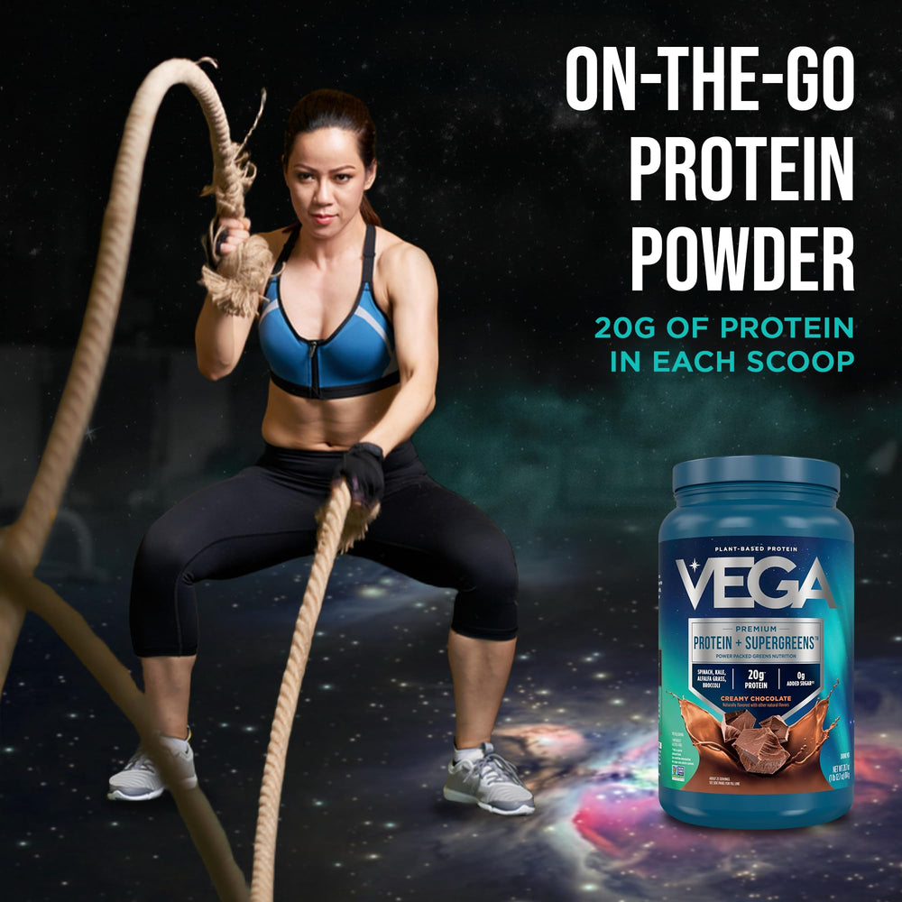Vega Protein and Supergreens packaging variation hints at refreshed design.