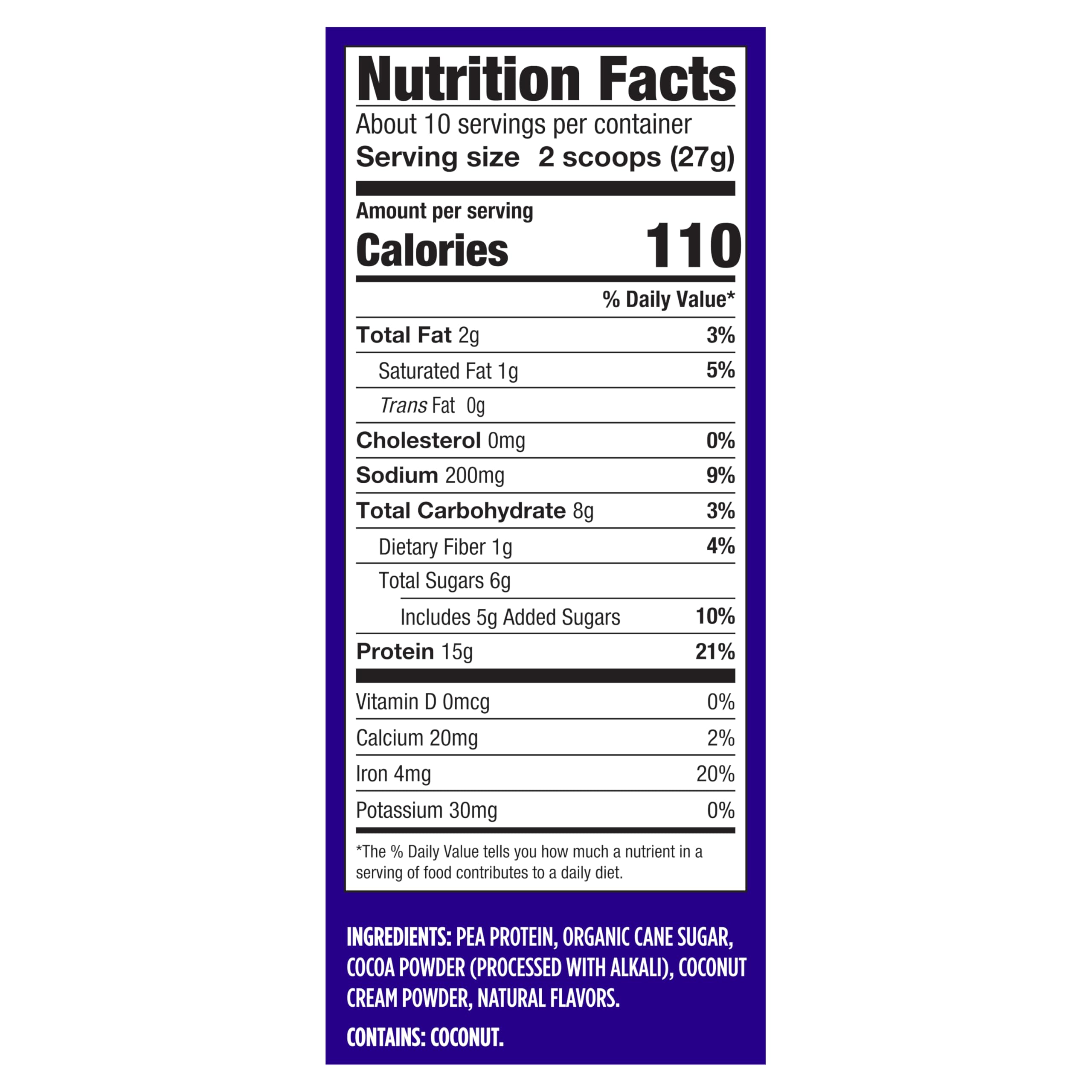 Vega Protein Made Simple caramel toffee tub adds natural sweetness