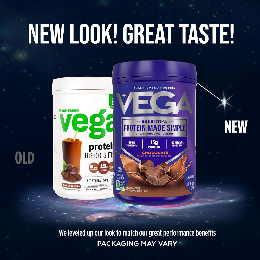 Vega Protein Made Simple vanilla tub ideal for quick protein shakes