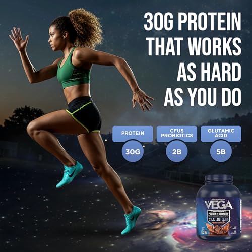 Vega Protein + Recovery chocolate digestive-friendly formula with probiotics