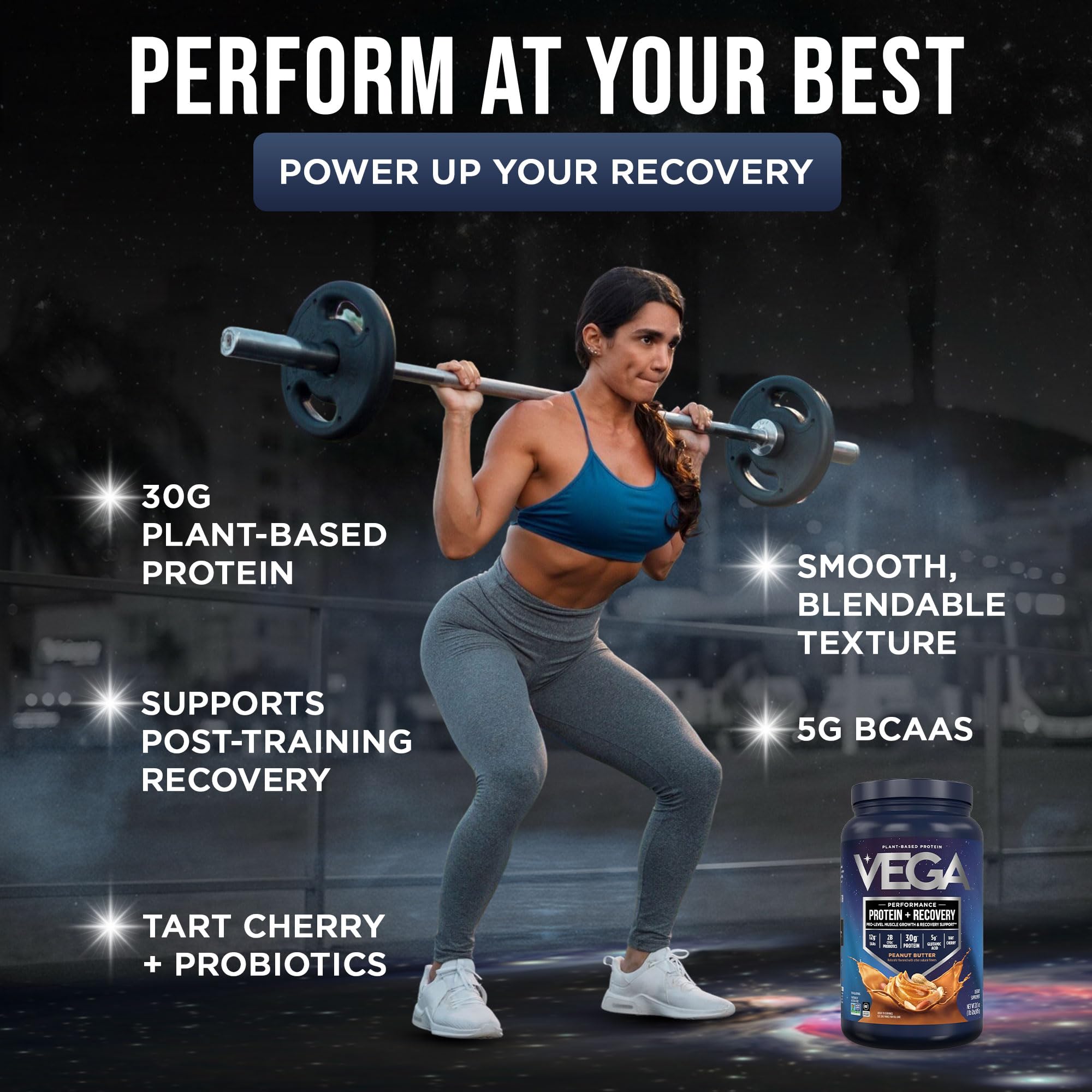 Vega Sport Peanut Butter shake poured into a glass after a workout