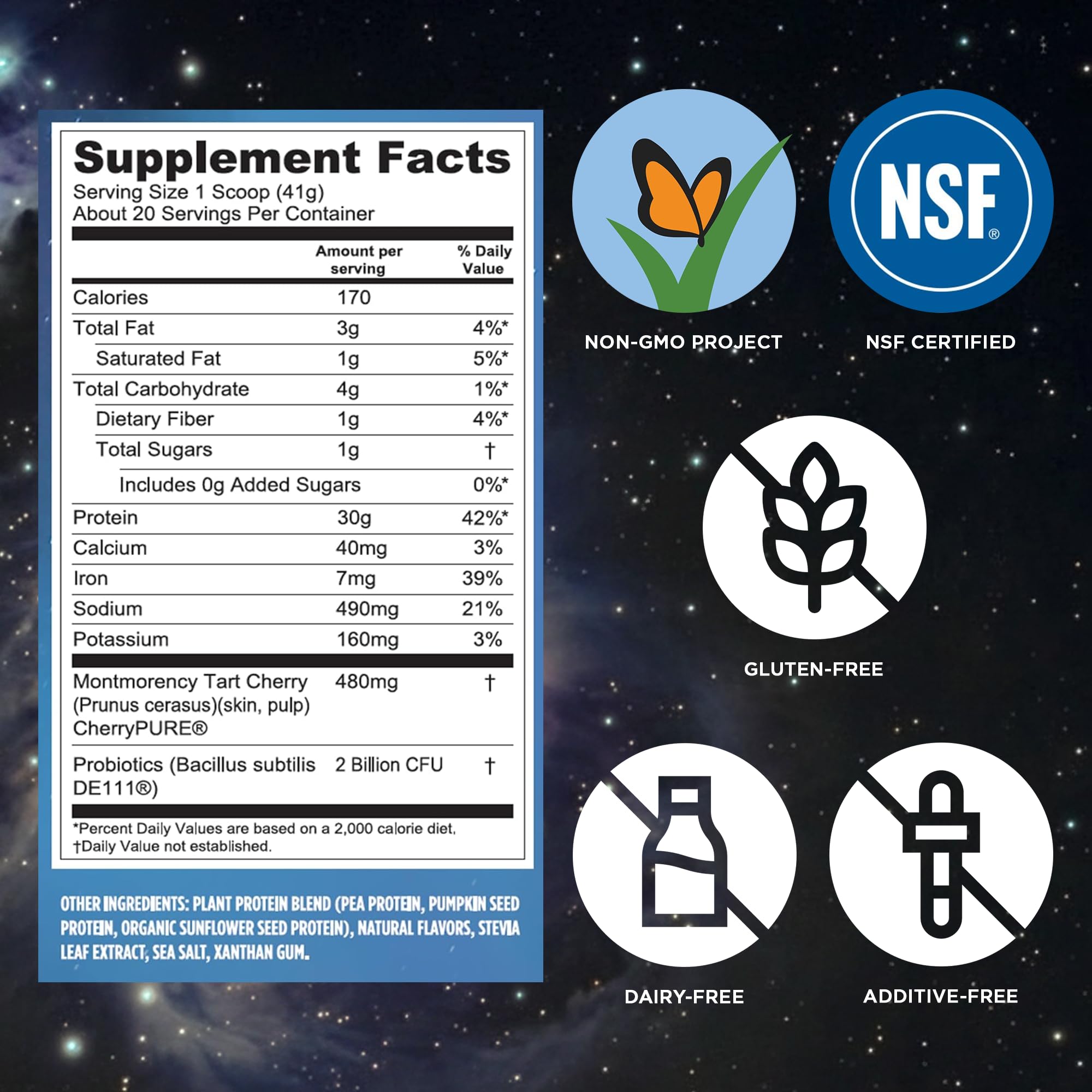 Close-up of mixed Vega protein shake highlighting creaminess