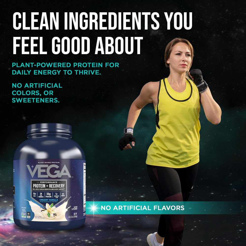 Vega Sport vanilla tub showcasing keto-friendly carbs for busy days