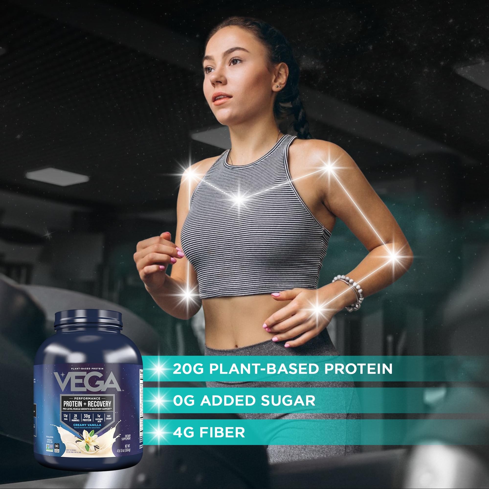 Vega Sport vanilla shake being poured into a glass with smooth texture