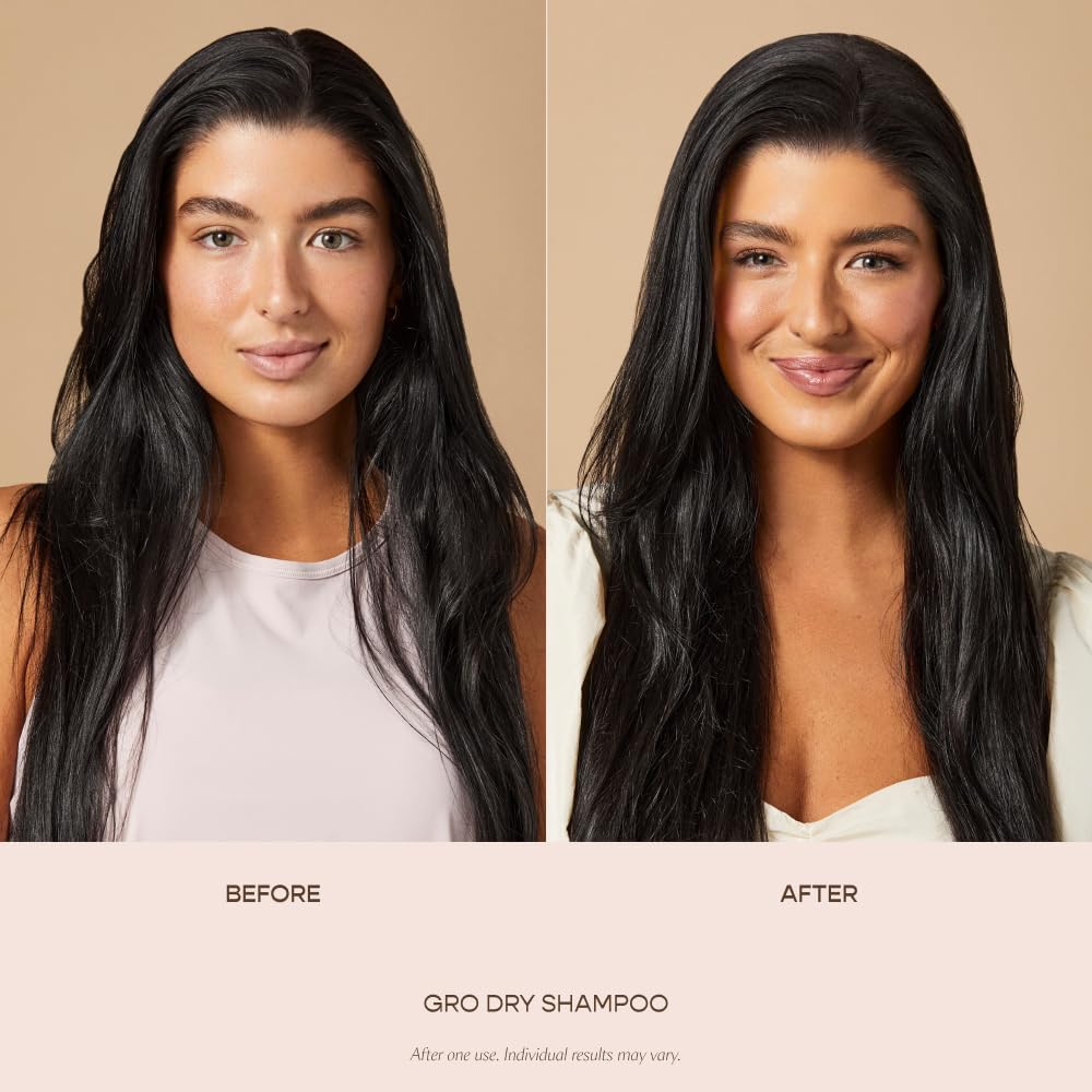 VEGAMOUR GRO Dry Shampoo spray mist applying evenly on roots