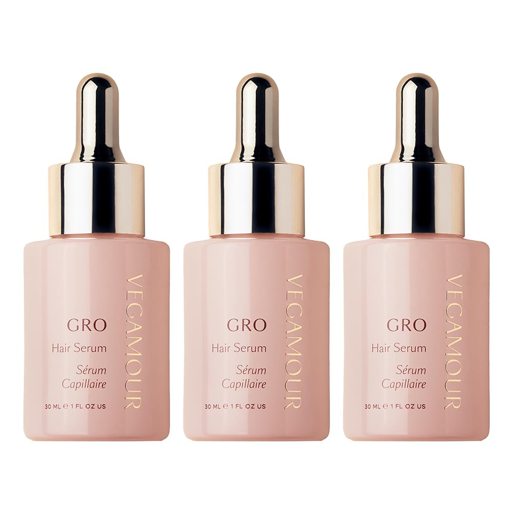 VEGAMOUR GRO Hair Serum bottle shown for thinning hair support