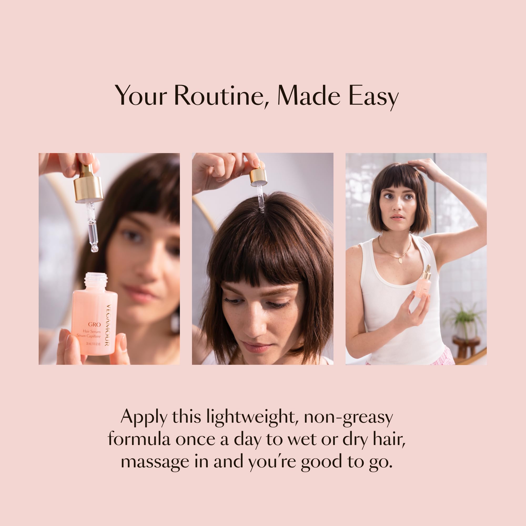 VEGAMOUR GRO Hair Serum red clover ingredient emphasizes scalp vitality