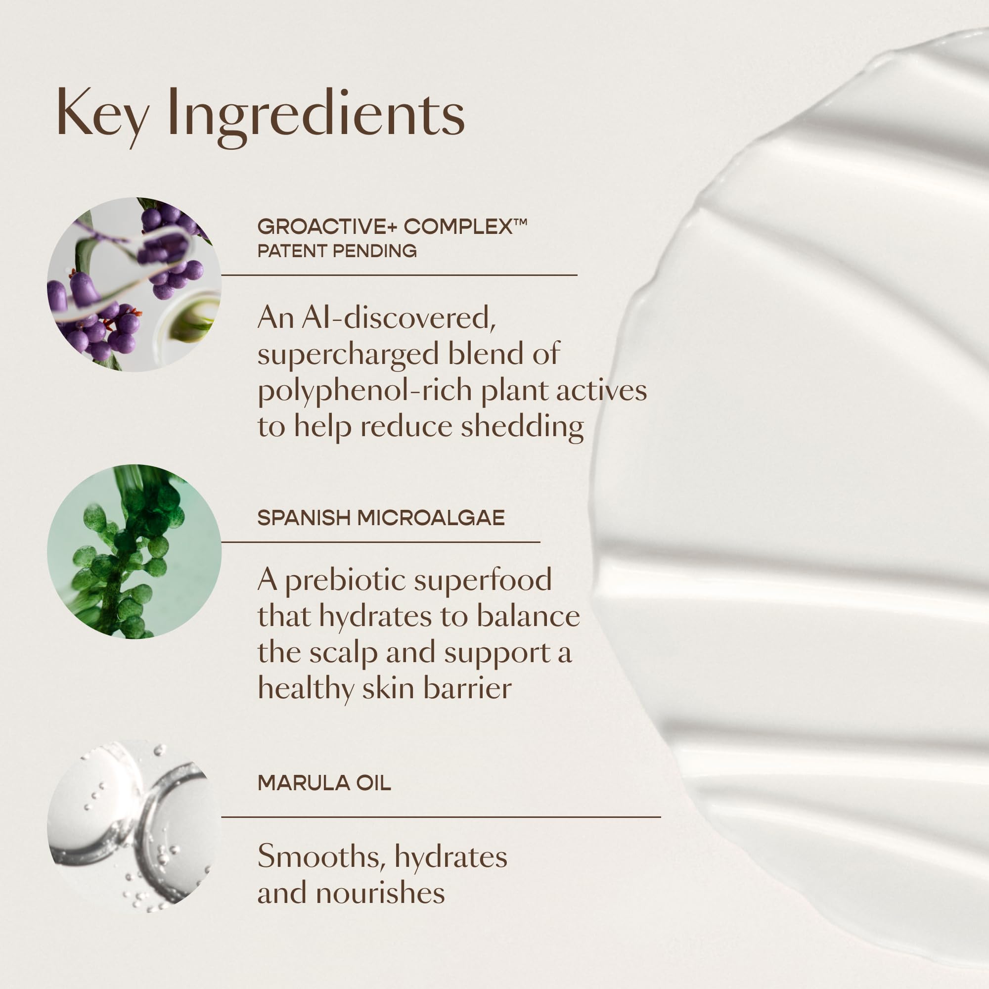 Hair appears shiny and smooth after VEGAMOUR GRO+ Balancing Conditioner.