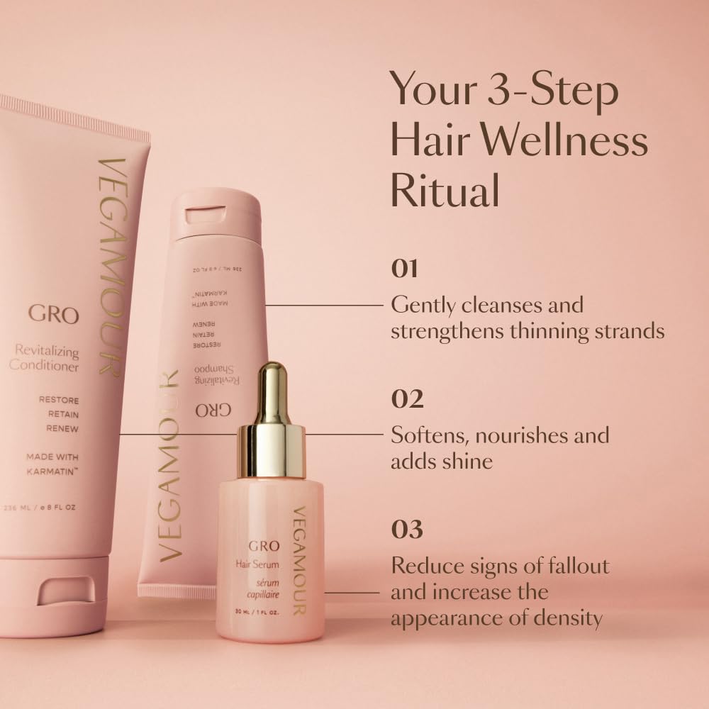 VEGAMOUR GRO Revitalizing Conditioner vegan keratin alternative action benefits.