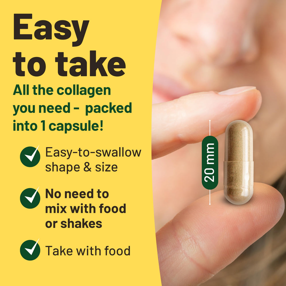Vegan Vitality glass with water and pill for convenient daily use