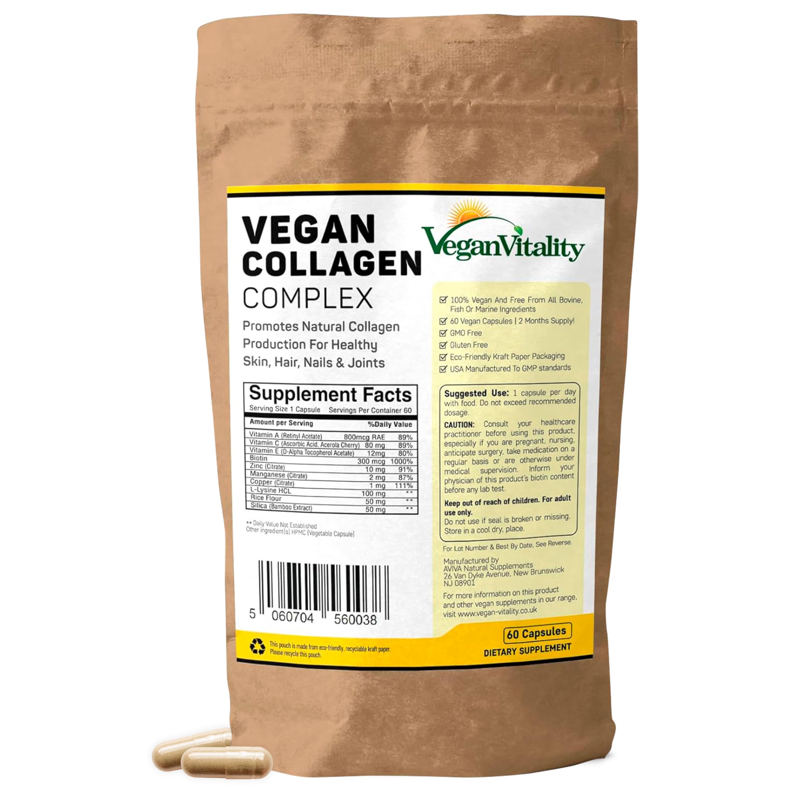 Vegan Vitality vegan collagen bottle front for daily plant-based care