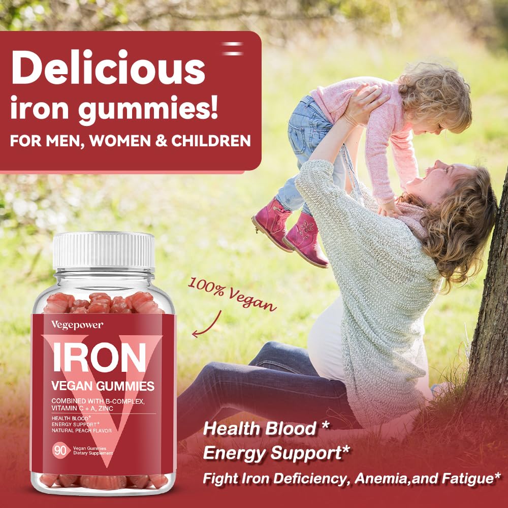 VEGEPOWER ingredients label with Vitamin C, B-Complex, and zinc for absorption support