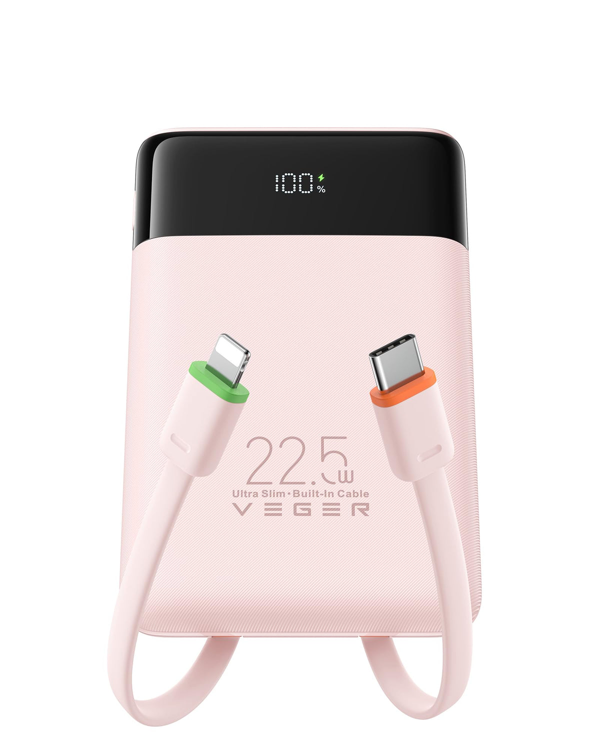 VEGER portable charger in pocket-size design for on-the-go charging.
