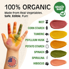 Veggie Baby five-pack color pouches deliver vibrant vegetable-based paints