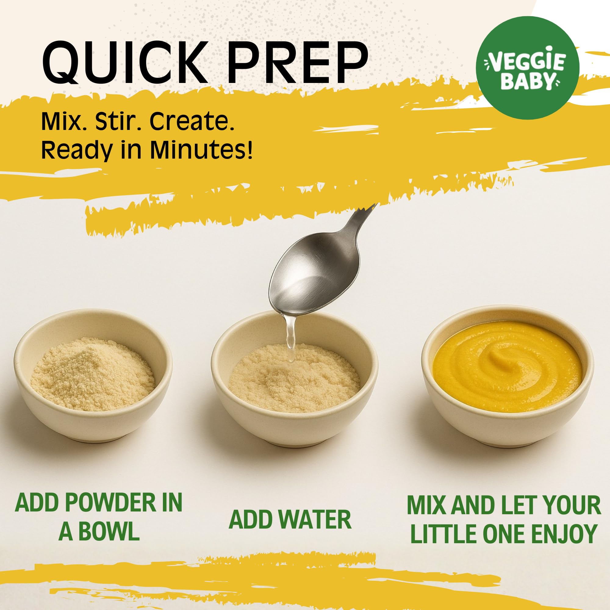 Veggie Baby mix-with-water paints create vibrant colors quickly