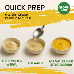 Veggie Baby mix-with-water paints create vibrant colors quickly