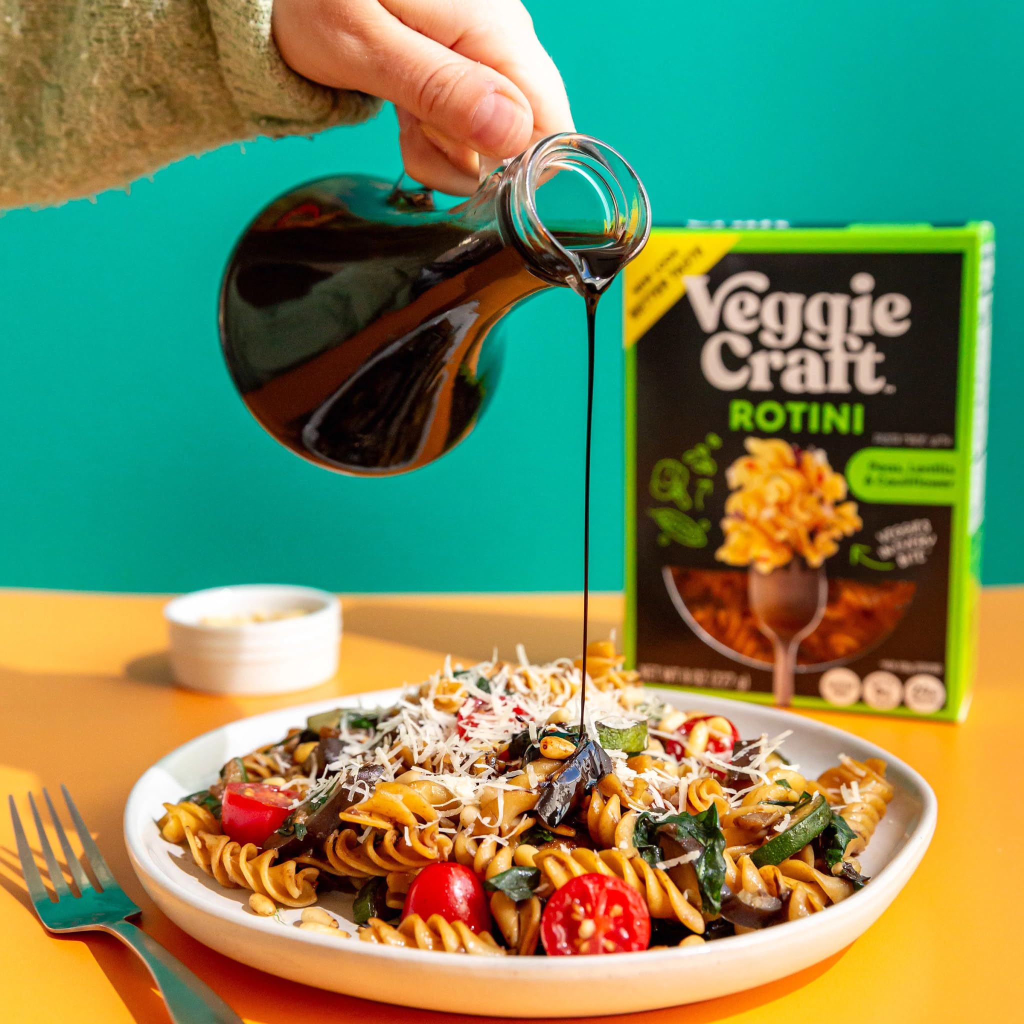 Veggiecraft Farms Rotini served as kid-friendly meal idea.