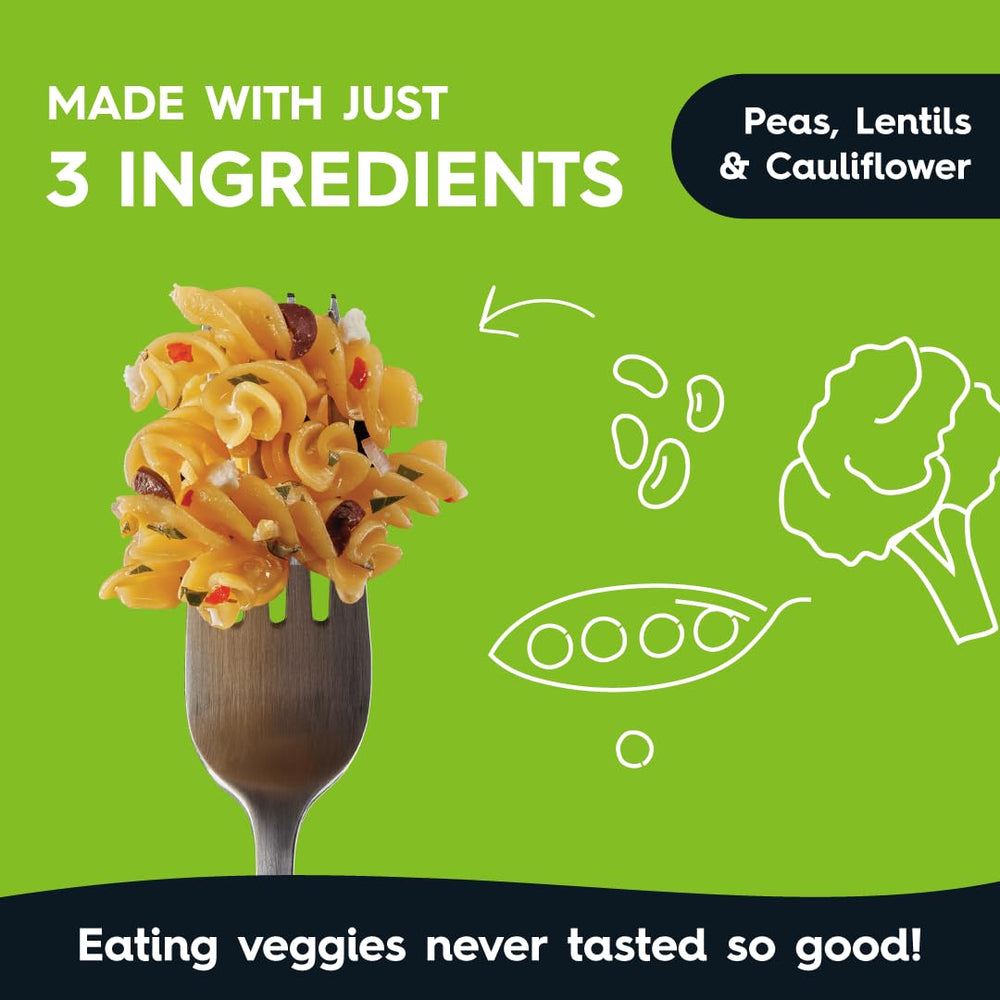 Veggiecraft Farms Rotini plated with sauce, appealing family meal.