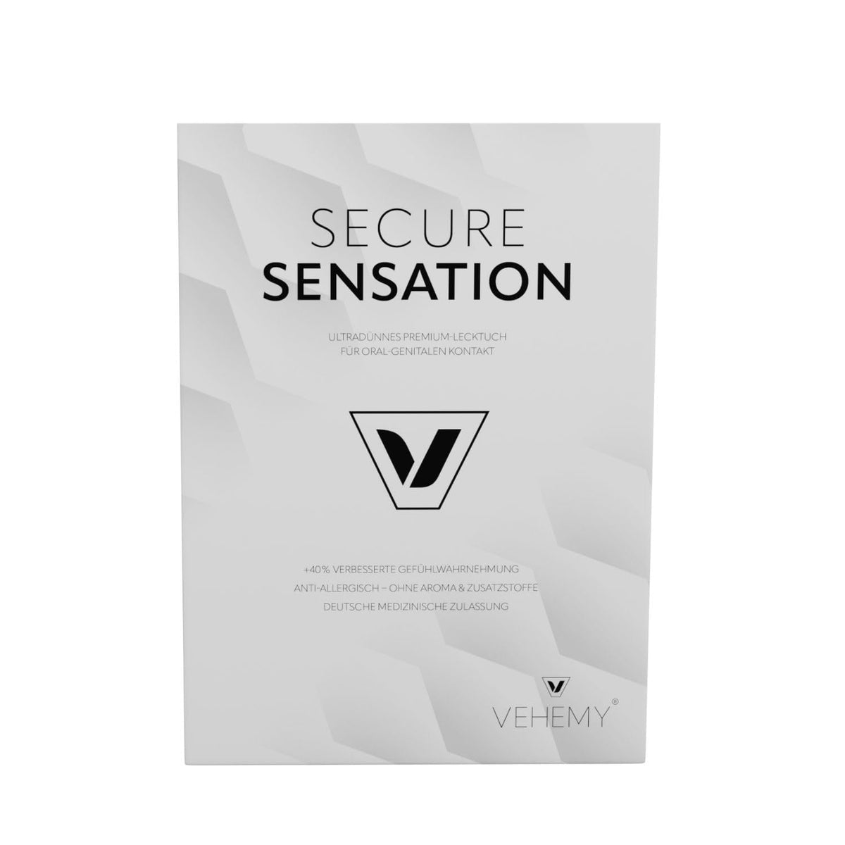 Vehemy Dental Dams 3-Pack packshot highlights latex-free design for safe intimacy