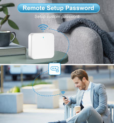 Veise G2 Gateway paired with DD Lock app for remote control and status checks.