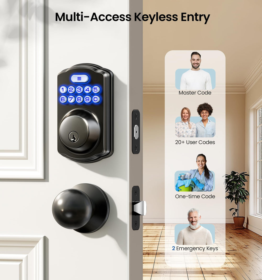 Veise keyless entry front door handle set combines style and secure entry for visitors