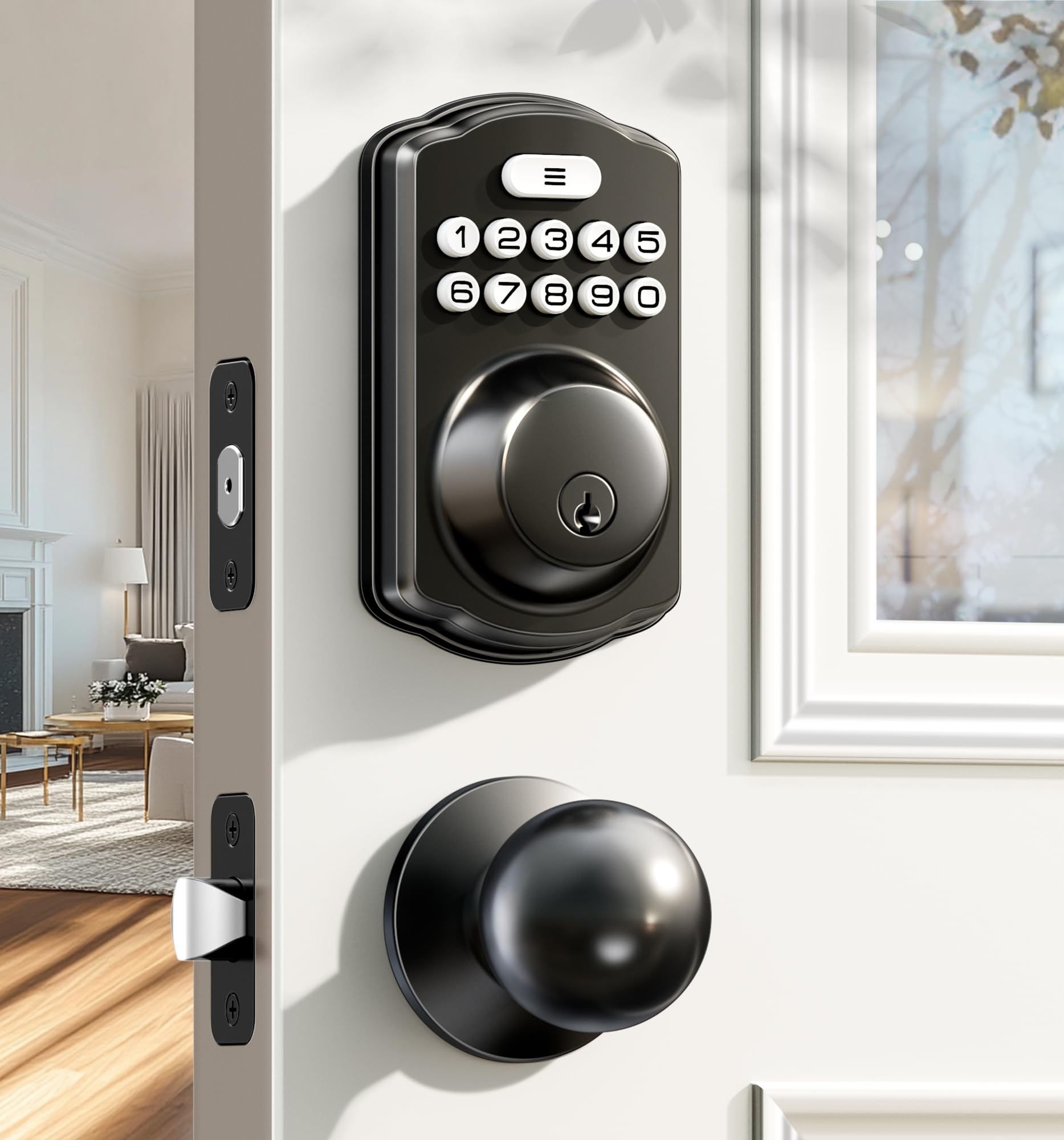 Veise keyless entry front door lock with backlit keypad for easy, secure nighttime access