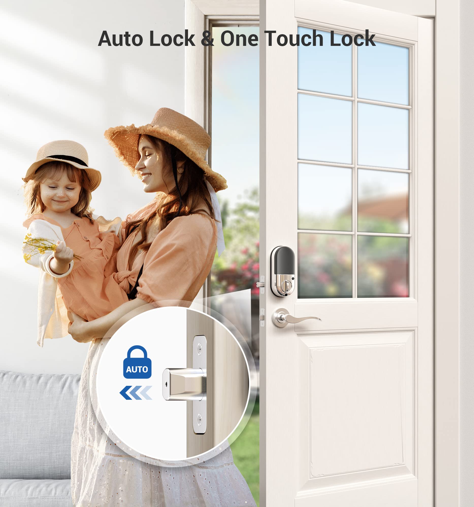 Veise RZ07 touchscreen keypad close-up with anti-peeping protection