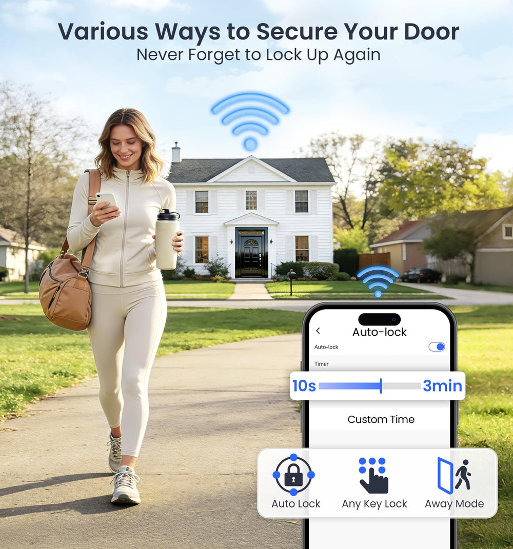 Veise VE012W auto-lock function scene for automatic security