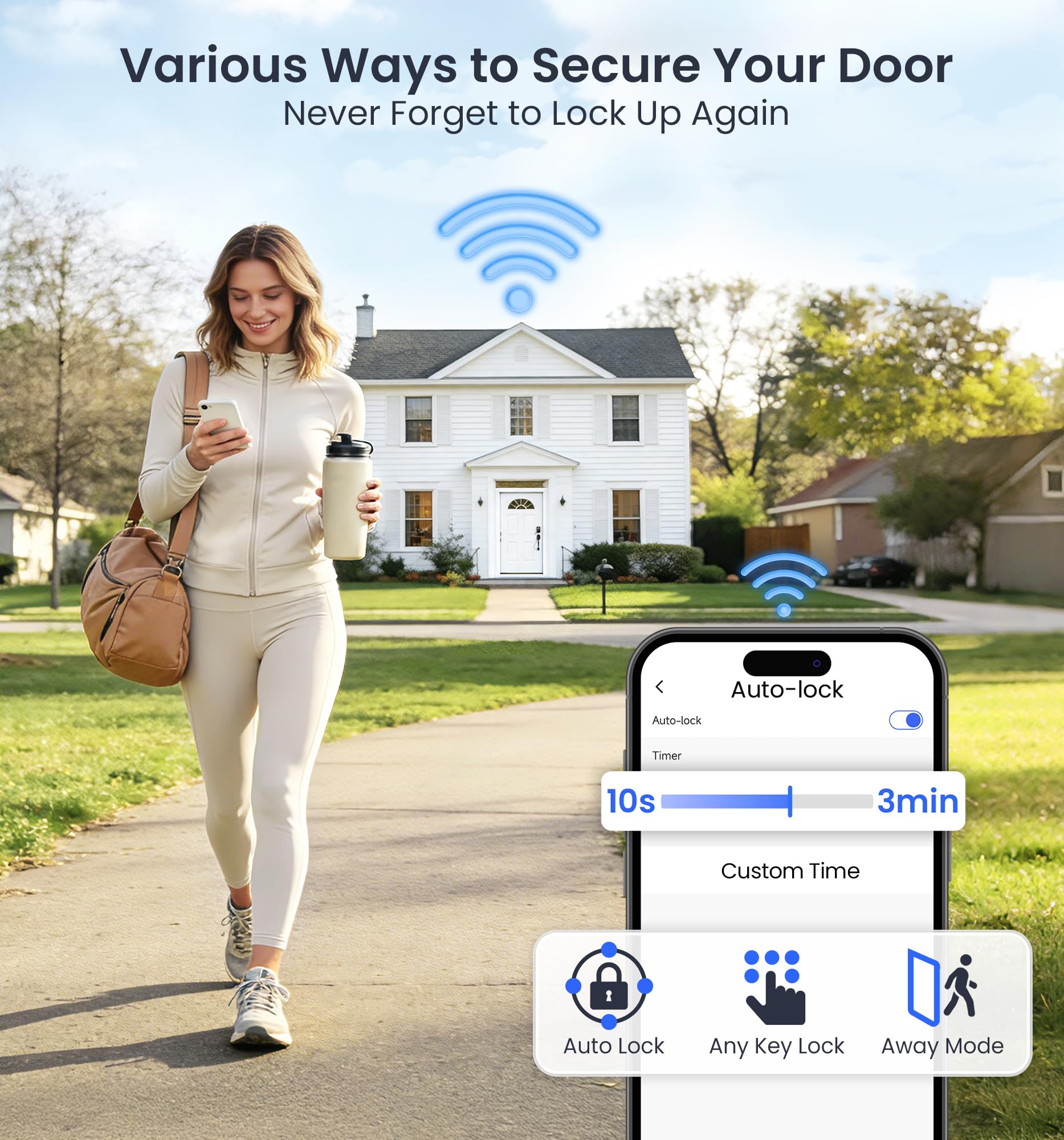 Veise VE012W real-time alerts show lock status and entry events.